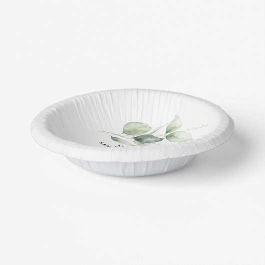 Eukalyptus Wedding Pappteller (Gewinkelt)