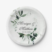 Eukalyptus Wedding Pappteller (Vorderseite)