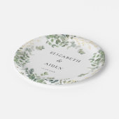 Eukalyptus Wedding Pappteller (Schrägansicht)