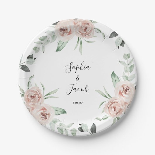 Eukalyptus Wedding Pappteller (Vorderseite)