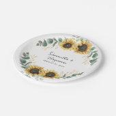 Eukalyptus Wedding Party Pappteller (Schrägansicht)