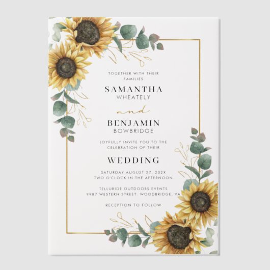 Eukalyptus Wedding Pergament Einladungen (Vorderseite)