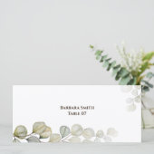 Eukalyptus Wedding Plaste Card (Stehend Vorderseite)