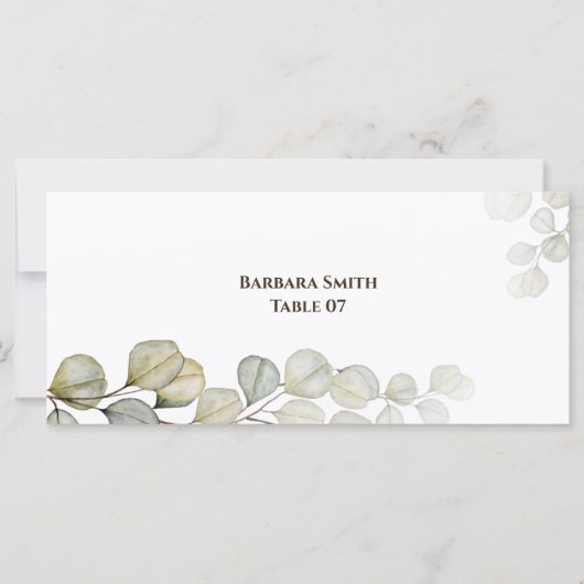 Eukalyptus Wedding Plaste Card (Vorderseite)