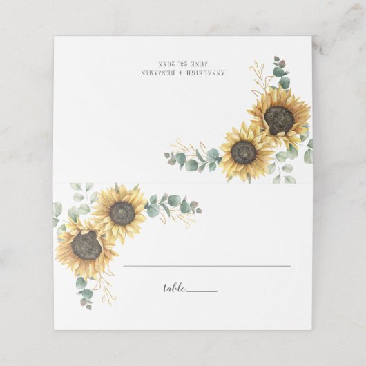 Eukalyptus Wedding Platzkarte (Außenseite Aufgefaltet)