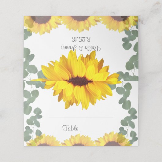 Eukalyptus Wedding Platzkarten (Außenseite Aufgefaltet)