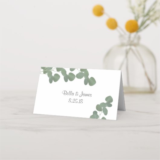 Eukalyptus Wedding-Platzkarten Platzkarte (Rückseite)