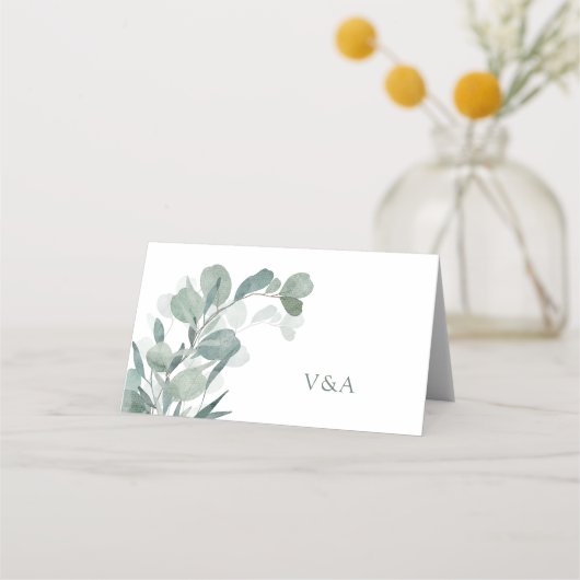 Eukalyptus Wedding-Platzkarten Platzkarte (Rückseite)