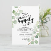 Eukalyptus Wedding Probe Dinner Cards Einladung (Stehend Vorderseite)