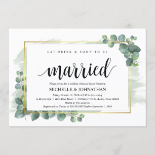 Eukalyptus Wedding Probe Dinner Einladung