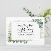 Eukalyptus Wedding Probe Dinner Einladung (Stehend Vorderseite)