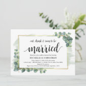 Eukalyptus Wedding Probe Dinner Einladung (Stehend Vorderseite)