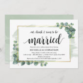 Eukalyptus Wedding Probe Dinner Einladung (Vorne/Hinten)