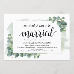 Eukalyptus Wedding Probe Dinner Einladung