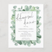 Eukalyptus Wedding Probe Dinner Einladung (Vorderseite)