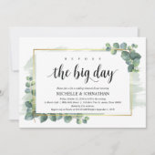 Eukalyptus Wedding Probe Dinner Einladung (Vorderseite)