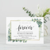 Eukalyptus Wedding Probe Dinner Einladung (Stehend Vorderseite)