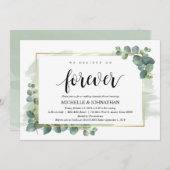 Eukalyptus Wedding Probe Dinner Einladung (Vorne/Hinten)