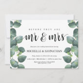 Eukalyptus Wedding Probe Dinner Einladung (Vorderseite)
