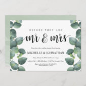 Eukalyptus Wedding Probe Dinner Einladung (Vorne/Hinten)