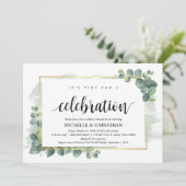 Eukalyptus Wedding Probe Dinner Einladung (Stehend Vorderseite)