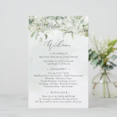 Eukalyptus Wedding Program Dusty Blue Greenery (Stehend Vorderseite)