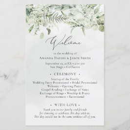 Eukalyptus Wedding Program Dusty Blue Greenery