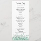 Eukalyptus Wedding Program für elegante Blumengrün Programm (Rückseite)