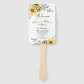 Eukalyptus Wedding Program für elegante Sonnenblum Fächer (Vorderseite)