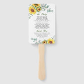 Eukalyptus Wedding Program für elegante Sonnenblum Fächer (Rückseite)