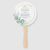 Eukalyptus Wedding Program für Elegantes Watercolo Fächer (Vorderseite)