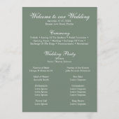 Eukalyptus Wedding Program für moderne Grünpflanze Programm (Rückseite)