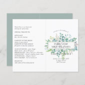 Eukalyptus Wedding Program Greenery Blätter (Vorne/Hinten)
