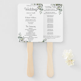 Eukalyptus Wedding Program Hand Fan Fächer