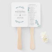 Eukalyptus Wedding Program Hand Fan Fächer (Vorne und Hinten)