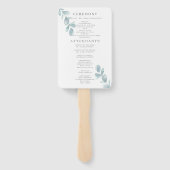 Eukalyptus Wedding Program Hand Fan Fächer (Rückseite)