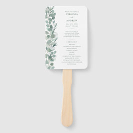 Eukalyptus Wedding Program Hand Fan Fächer