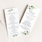 Eukalyptus Wedding Program Simple Greenery Menükarte