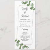 Eukalyptus Wedding Program Watercolor Greenery Programm (Vorderseite)