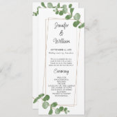 Eukalyptus Wedding Program Watercolor Greenery Programm (Vorne/Hinten)