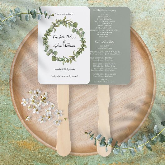 Eukalyptus Wedding Program Woodland Greenery Fächer