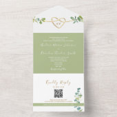 Eukalyptus Wedding QR Code All In One Einladung (Innen Boden)