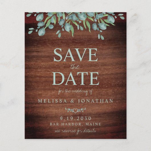 Eukalyptus Wedding QR Code Save the Date (Vorderseite)