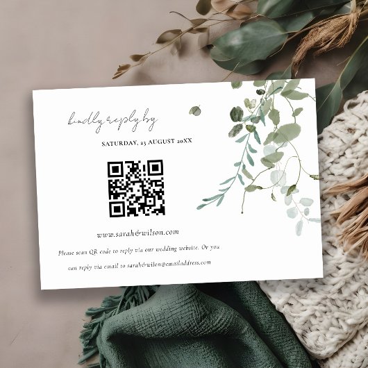 Eukalyptus Wedding QR Code UAWG Begleitkarte