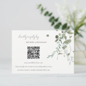 Eukalyptus Wedding QR Code UAWG Begleitkarte (Stehend Vorderseite)