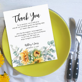 Eukalyptus Wedding Reception Card