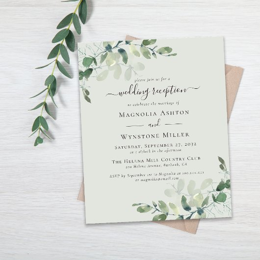 Eukalyptus Wedding Reception Einladung