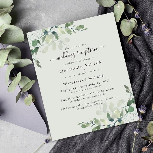 Eukalyptus Wedding Reception Einladung