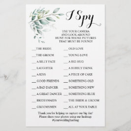 Eukalyptus Wedding Reception I Spy Game Card Flyer