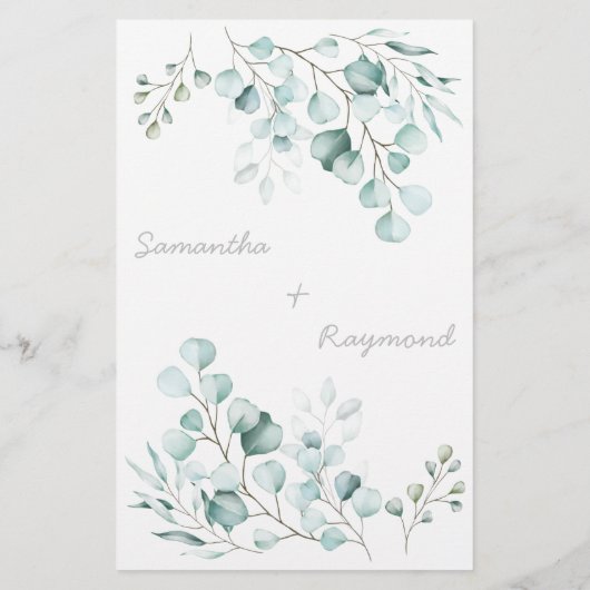 Eukalyptus Wedding Reception I Spy Game Card Flyer (Hinten)